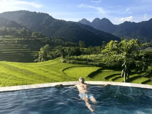 Voyage de noces vietnam piscine rizières